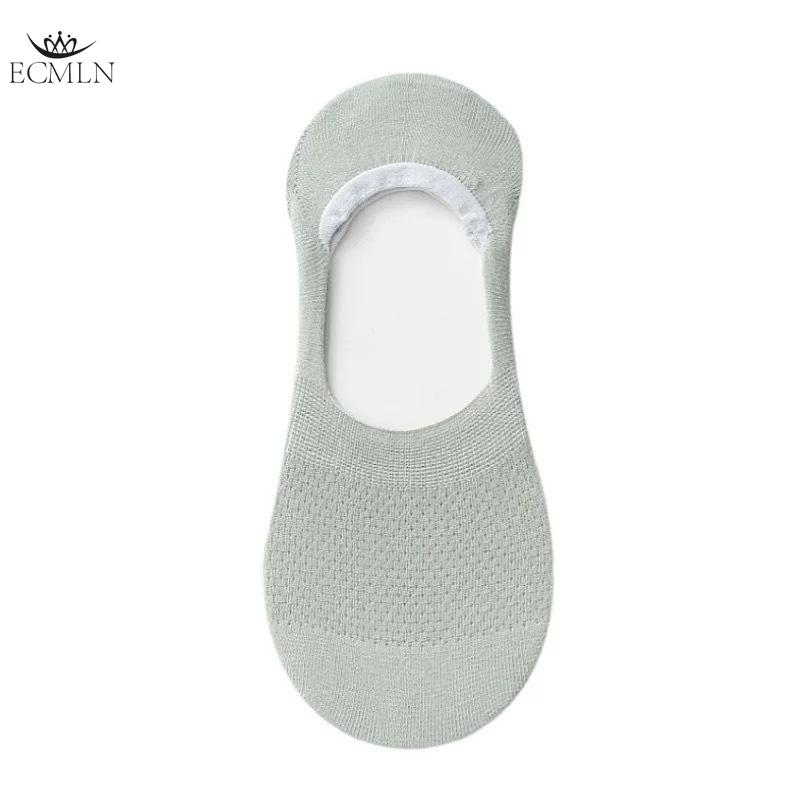 Solid Color Mesh Cotton Short Socks for Women Thin Non-falling Heels Shallow Invisible Breathable Summer Boat Socks