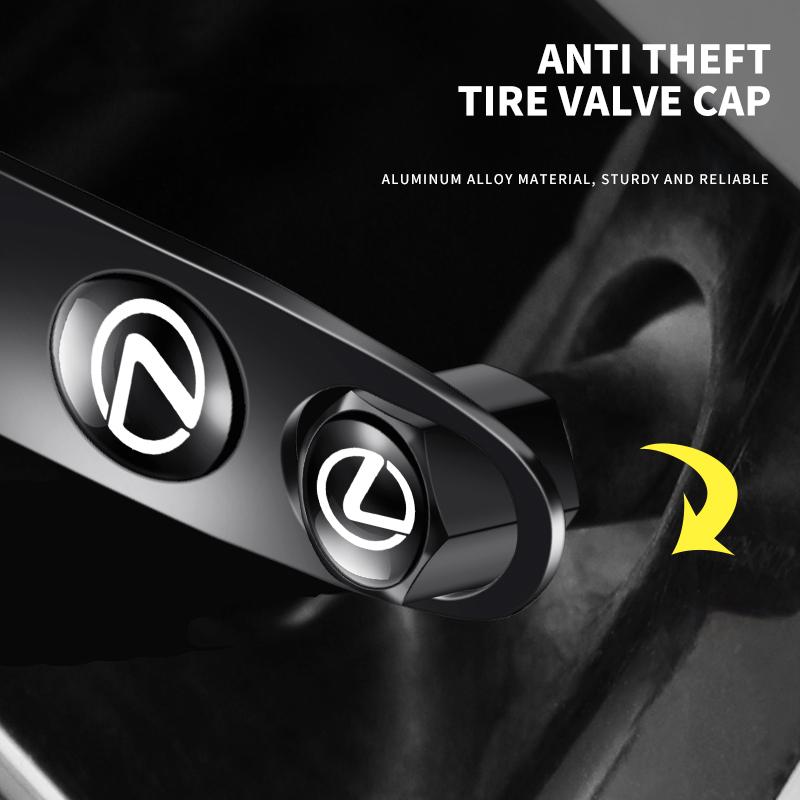 Car Wheel Tire Air Valve Caps with Keychain For Lexus F SPORT IS250 IS200 CT200h GS300 LS430 RX450h LX570 IS300 Accessories