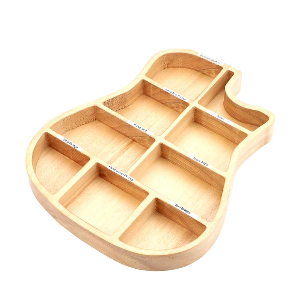 Wooden Guitar Pick Holder Guitar-Shaped Storage Guitar Plectrum Container Display Case String Instrument Picks Storage Case Guitar Lovers Accessories