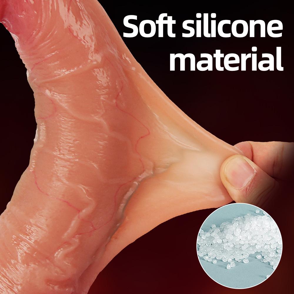 Реалистичный Большой Дилдо для Женщин Начинающих Кожа Скользящая Крайняя Плоть Анальная Вагина Стимуляция Точки G Искусственный Пенис Секс-Игрушка Мастурбатор