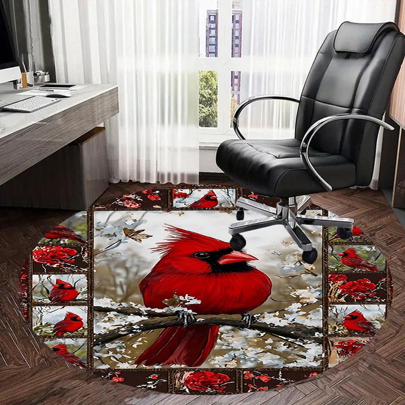 1PC Cardinal Non-Slip Floor Round carpet, Office, family, bedroom, Large Area Rug Indoor Rugs,  Durable PolyesterH0381