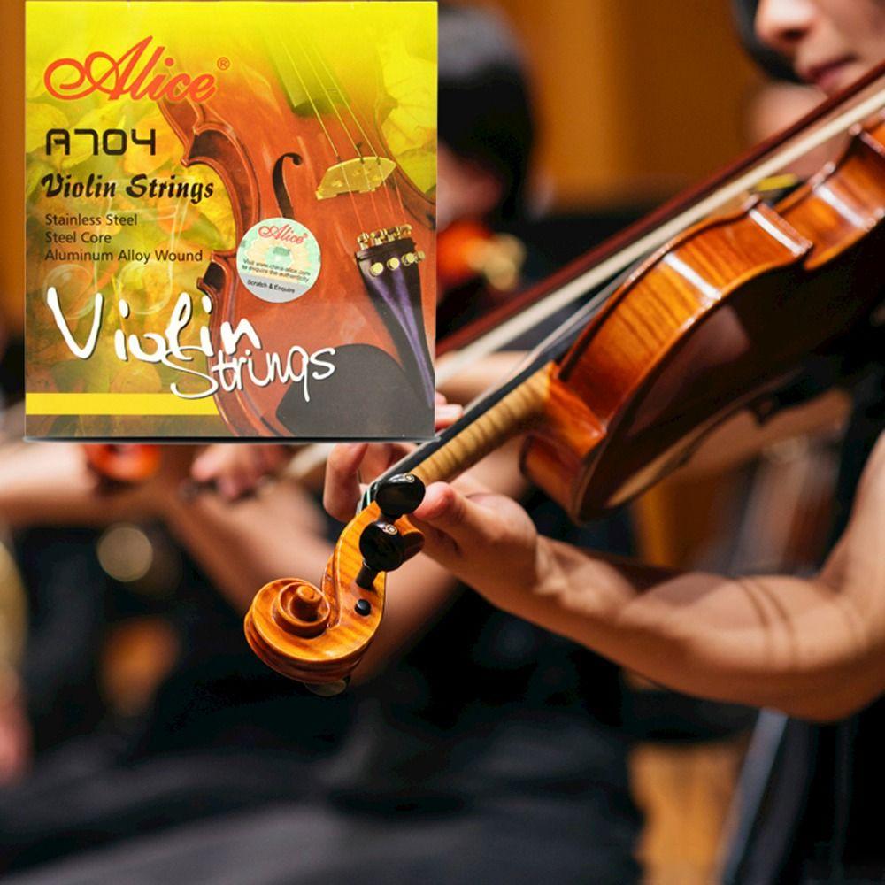 1 Набор Стальной сердечник Цинк Цинк-сплав A704 Струны для скрипки 4/4 3/4 1/2 1/4 1/8 Струны для скрипки Струны Alice Концерт