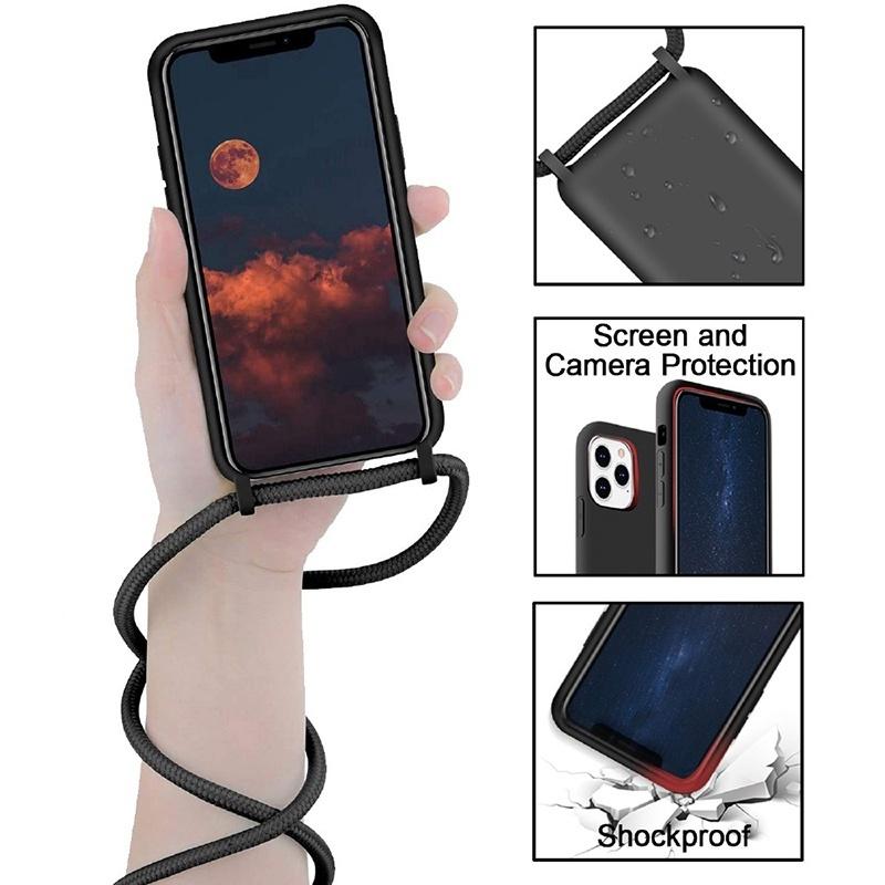 Crossbody Lanyard Silicone Case for IPhone 16 15 14 13 12 11 Pro Max XSMAX XR 8 7 Samsung S25 S24 S23 S22 S21 Ultra Plus S21FE A15 A55 A16 A53 A14 A54