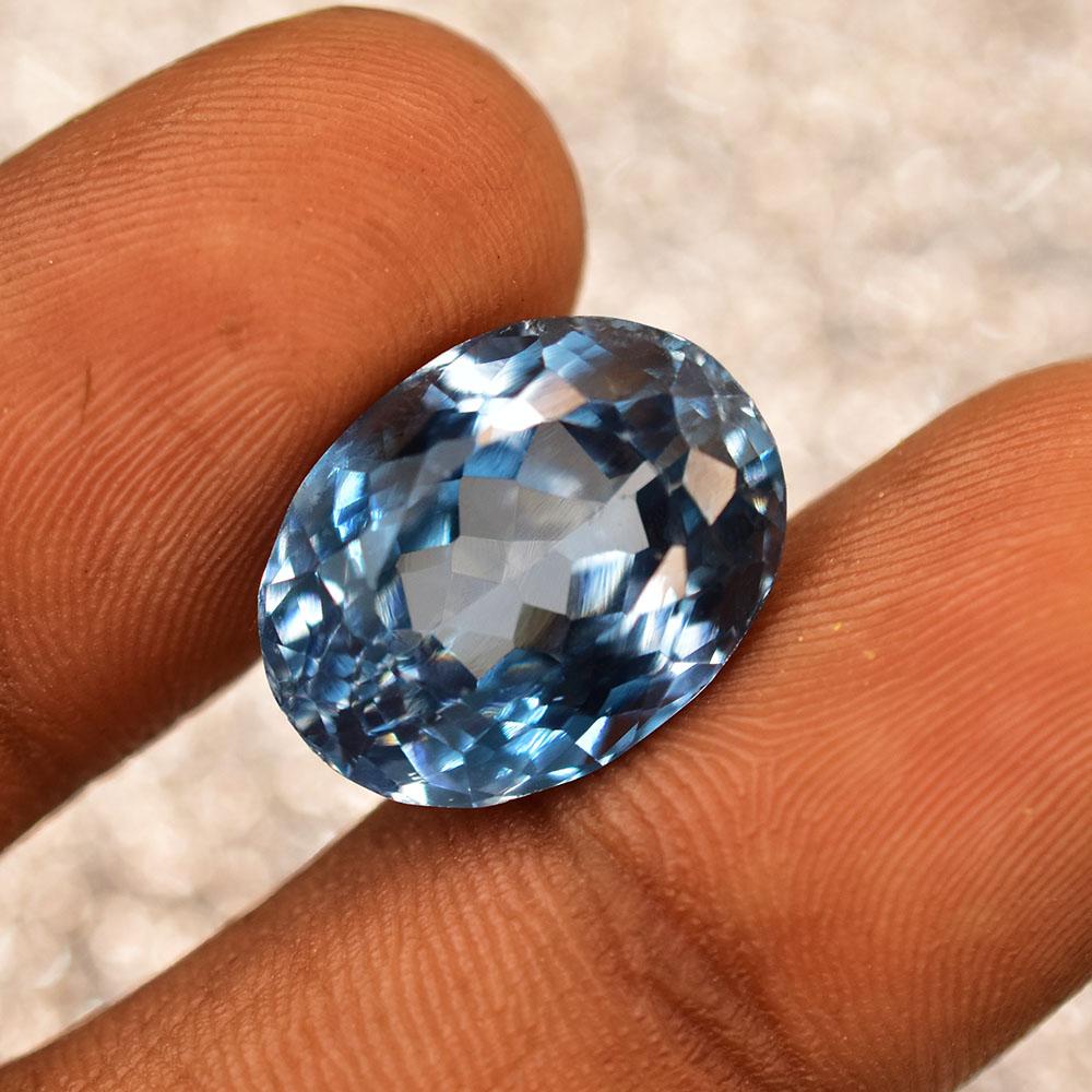 Natural Blue Aquamarine Loose Gemstone 16.25 ct Oval Cut for Him/Her for Jewelry Making and Crafts
