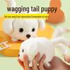 Bichon Frise Wagging Tail Squeaky Plush Toy Keychain