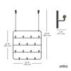 Umbra Wall Hooks, Wall Hanger, Door Hooks, Door Hook Storage, Black/Walnut, 14-Row, ESTIQUE 21004045048