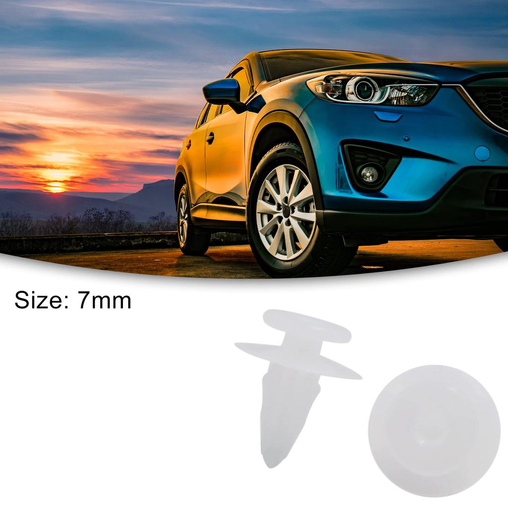 ACROPIX 50pcs Door Trim Panel Bumper Fender Fastener Splash Guard Push Rivet Retainer Clip 7mm White