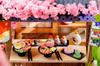 CUTEROOM DIY Wooden Dollhouse Miniature DIY Kit Set for Sushi Restaurant Dollhouse with 3D Puzzle and LED Perfect for and Holiday Christmas Gifts