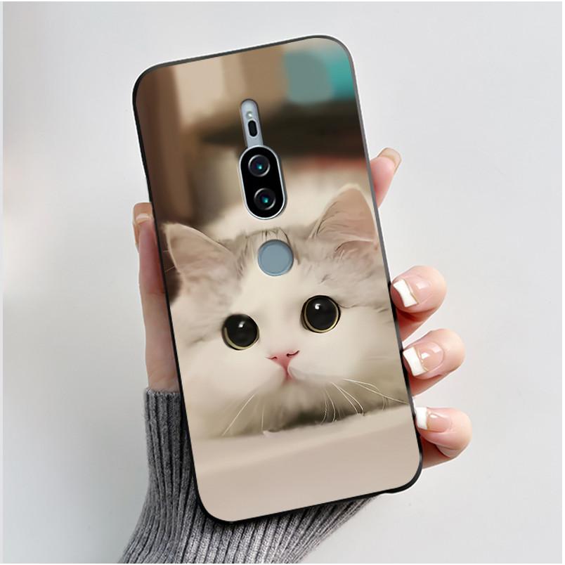 Милый Чехол Для Sony Xperia XZ2 Premium Fundas SO-04K SOV38 Печатный Корпус Защитная Крышка Мягкий Силикон Мультяшный Черный Корпус