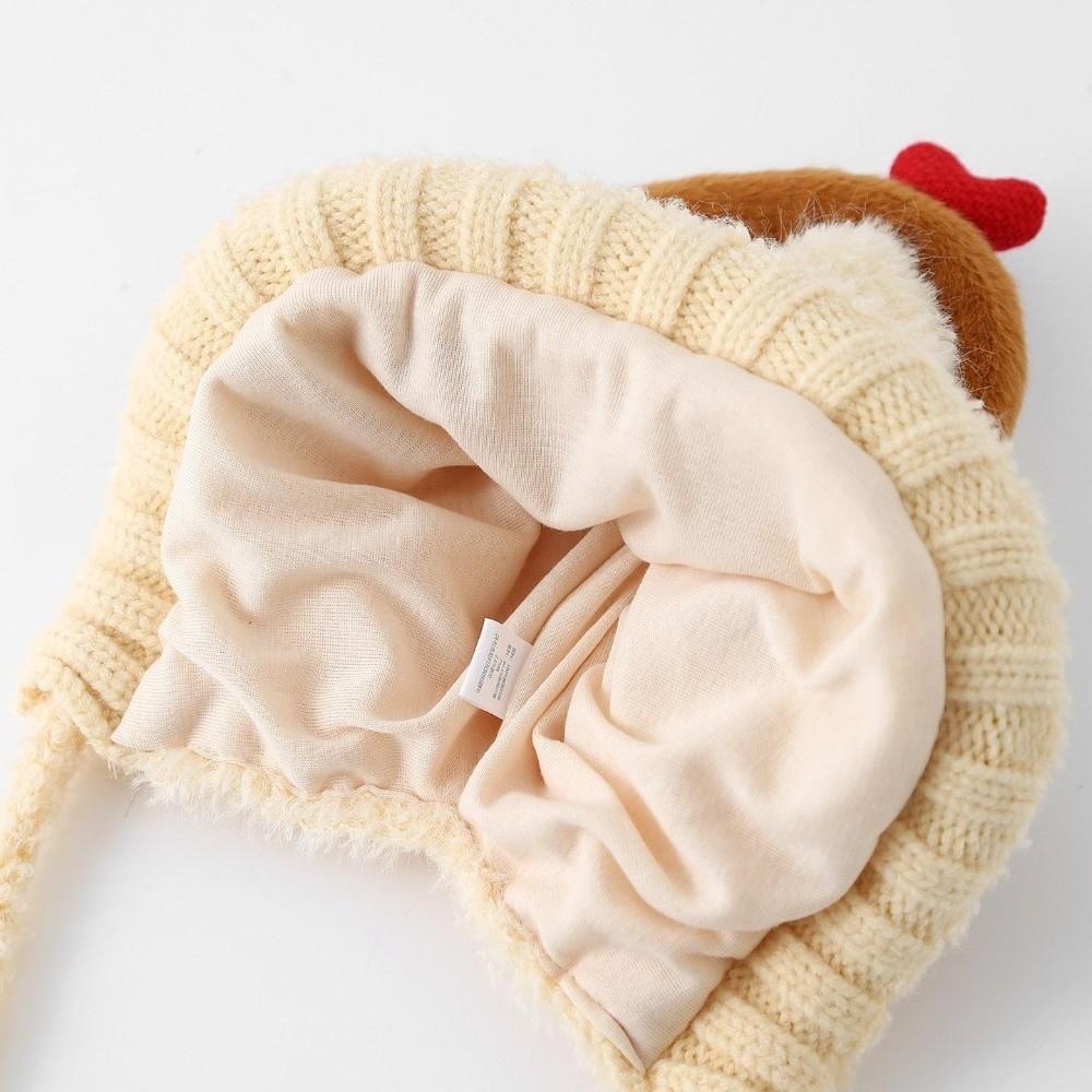 Cute Cartoon Ear Protection Hat Cold Proof Plush Warm Hat Children Earphone Hat Outdoor Wear