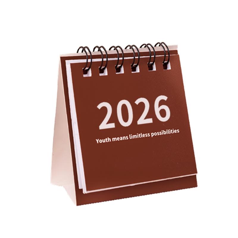 2025-2026 Мини Простой Календарь Маленький Настольный Календарь Креативный Календарь-Планировщик на Пружине Настольное Украшение Офисные Канцелярские Принадлежности