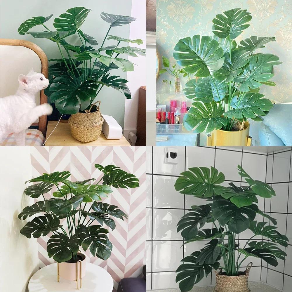 Большие искусственные тропические пальмовые ветви Искусственные растения Украшение для рабочего стола в офисе