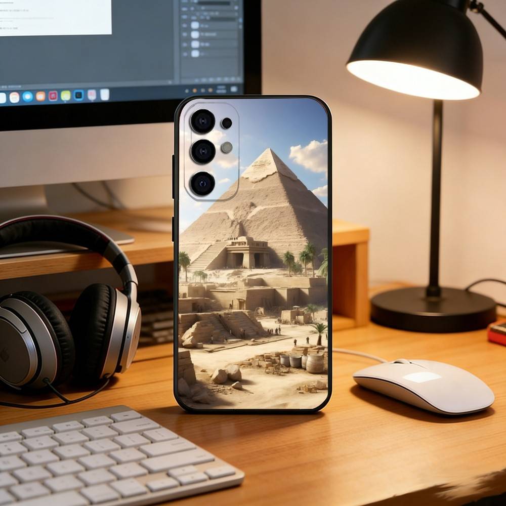 Чехол для телефона 'Пирамиды Гизы' для Samsung S25, S24, S21, S22, S23, S30, Ultra, S20, Plus, Fe, Мягкий силиконовый черный чехол
