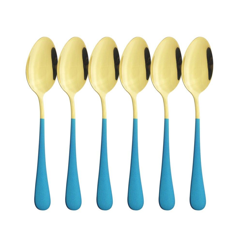 Набор столовой посуды из нержавеющей стали, набор столового серебра, черное золото, обеденная ложка, столовые приборы, столовые приборы, набор посуды для пикника, кухни, дома