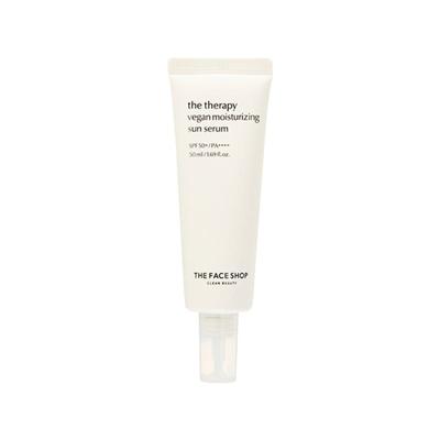 The Face Shop The Therapy Веганская увлажняющая солнцезащитная сыворотка 50 мл
