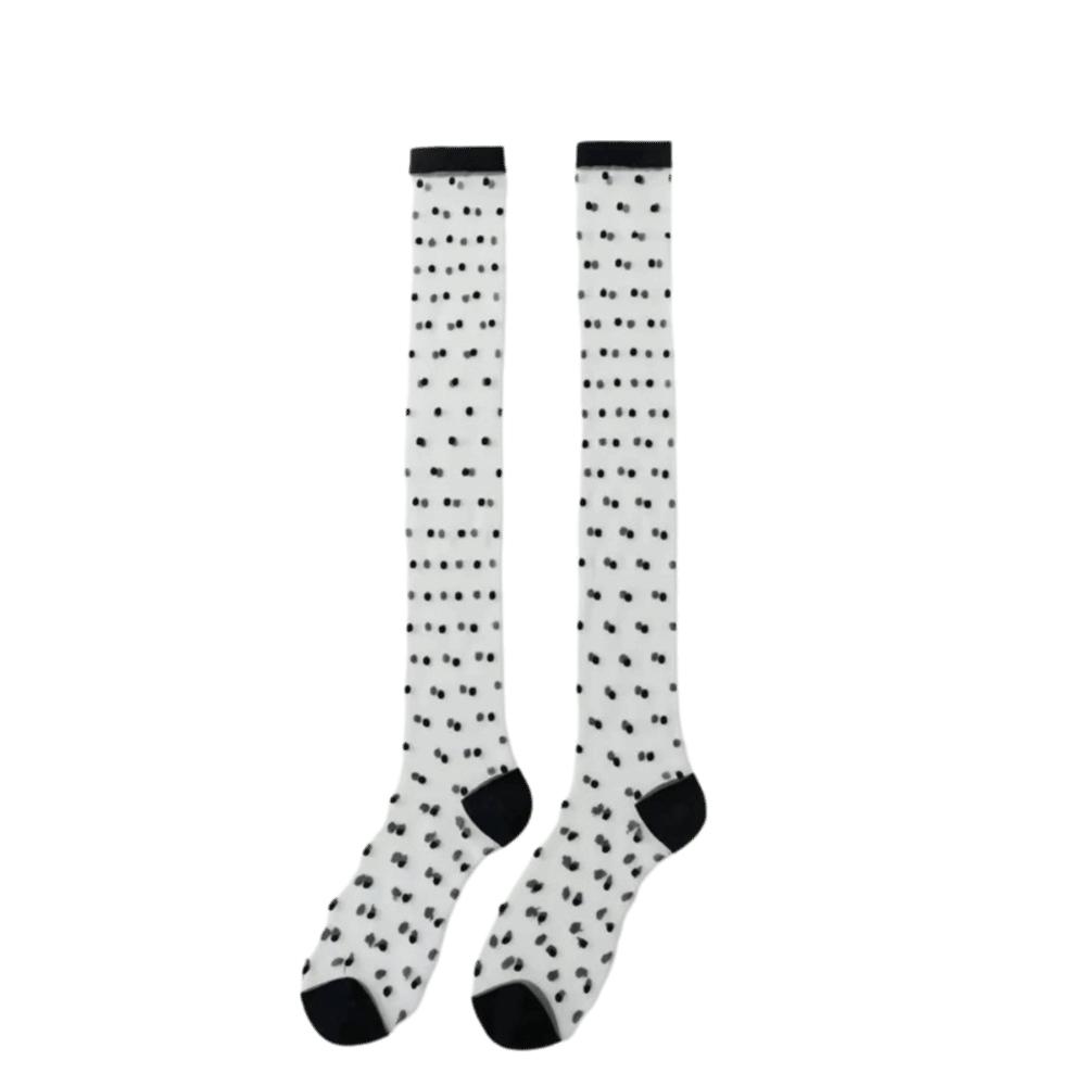 Transparent Knee Socks Ultra-thin Polka Dot Socks Sweet Japanese Fashion Socks Casual Outfit