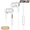 Durability Stereo Earphone 3.5mm Wired Headset Sport Running Headphones with Mic for iPad, iPod, Mp3 Players, Android and iOS