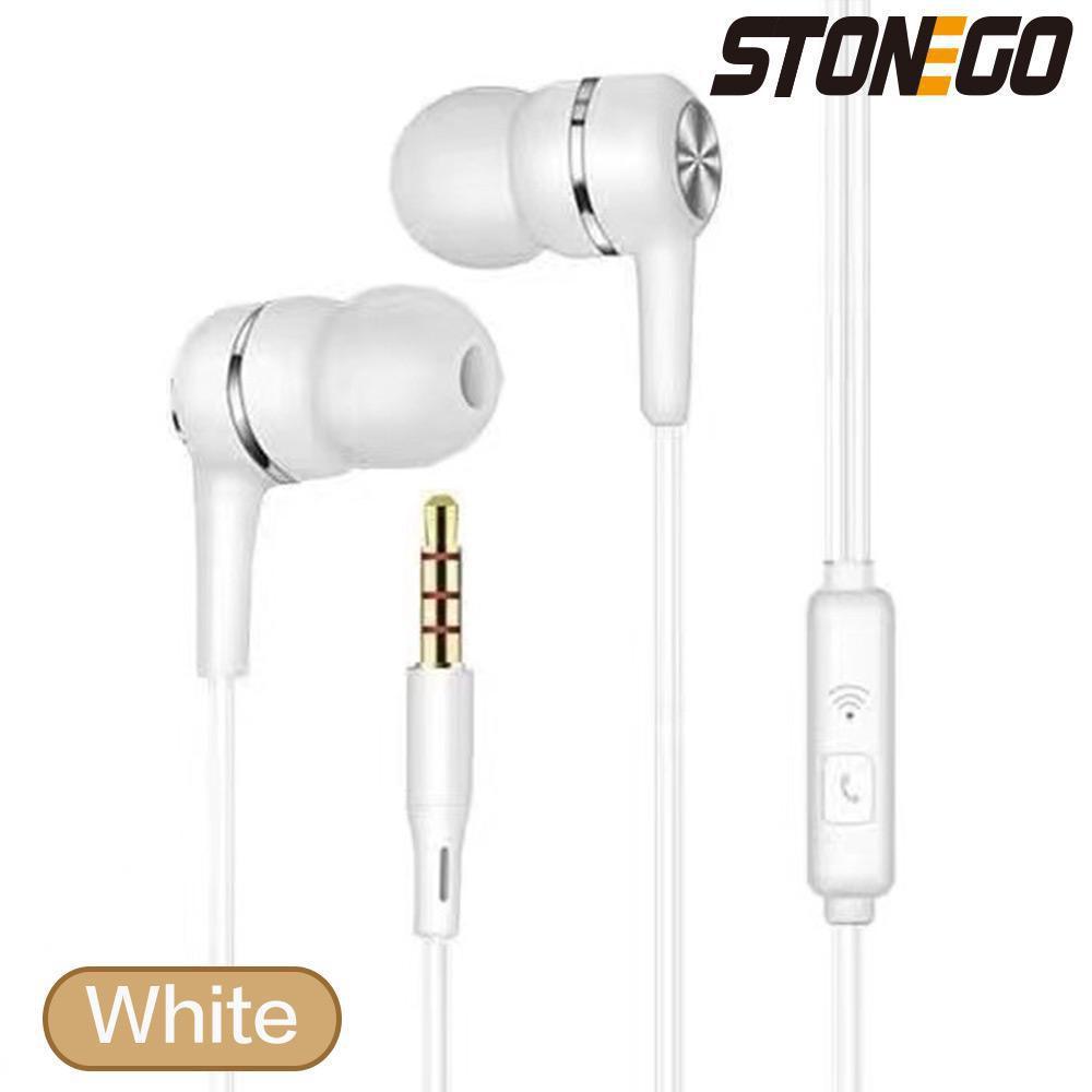 Durability Stereo Earphone 3.5mm Wired Headset Sport Running Headphones with Mic for iPad, iPod, Mp3 Players, Android and iOS