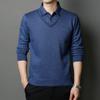 Business Casual Men's Middle-aged Fashion Pullover Men's Sweater Fake Two Pieces Autumn New Shirt Collar Sweater