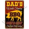 Vintage Tin Sign Dad`s BBQ Yard Outdoor Party Decoration BBQ Zone Metal Sign Plate Retro Barbecue Rules Slogan Decor Accessories