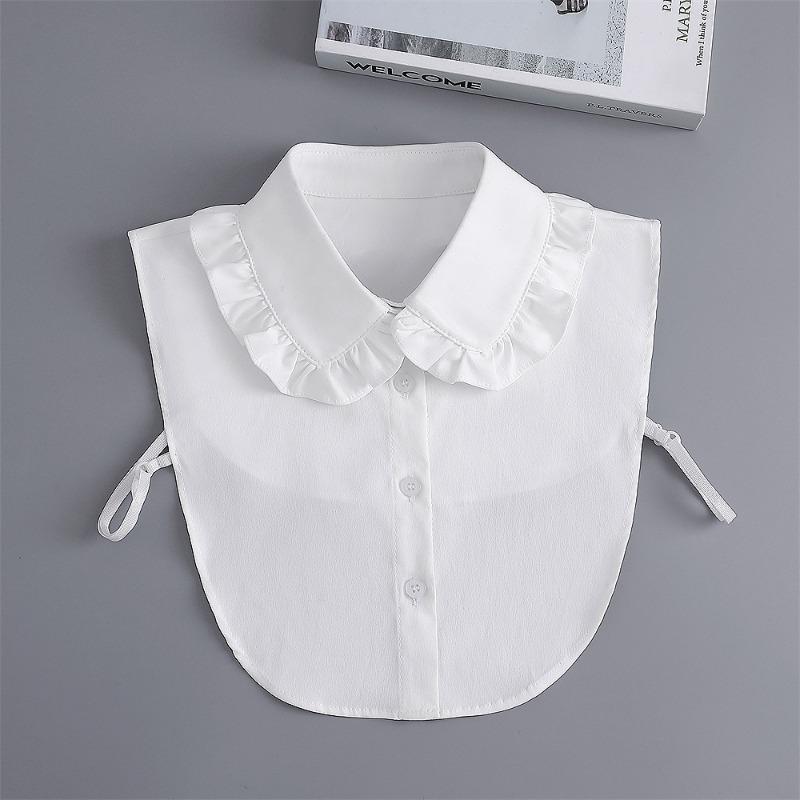 Solid Color White Half Shirt Fake Collar for Womens Blouse Sweater Detachable Shirt Collar False Lapel Top Collars Decor