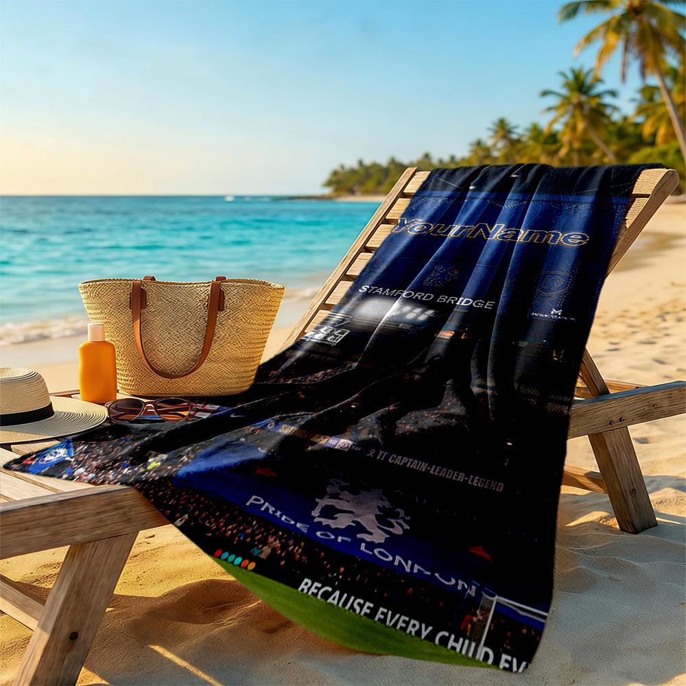 Chelsea Customizable Name Beach Towel Super Soft Microfiber Quickdry Fabric Perfect for Traveling Yoga Camping and Swimming
