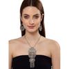 Shining Diva Fashion Latest Stylish Traditional Oxidised Silver Necklace Jewellery Set for Women