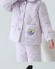 Lulu Cow Girls' Winter Flannel Quilted Pajamas - Warm Three-Layer Sleepwear for Middle and Big Girls