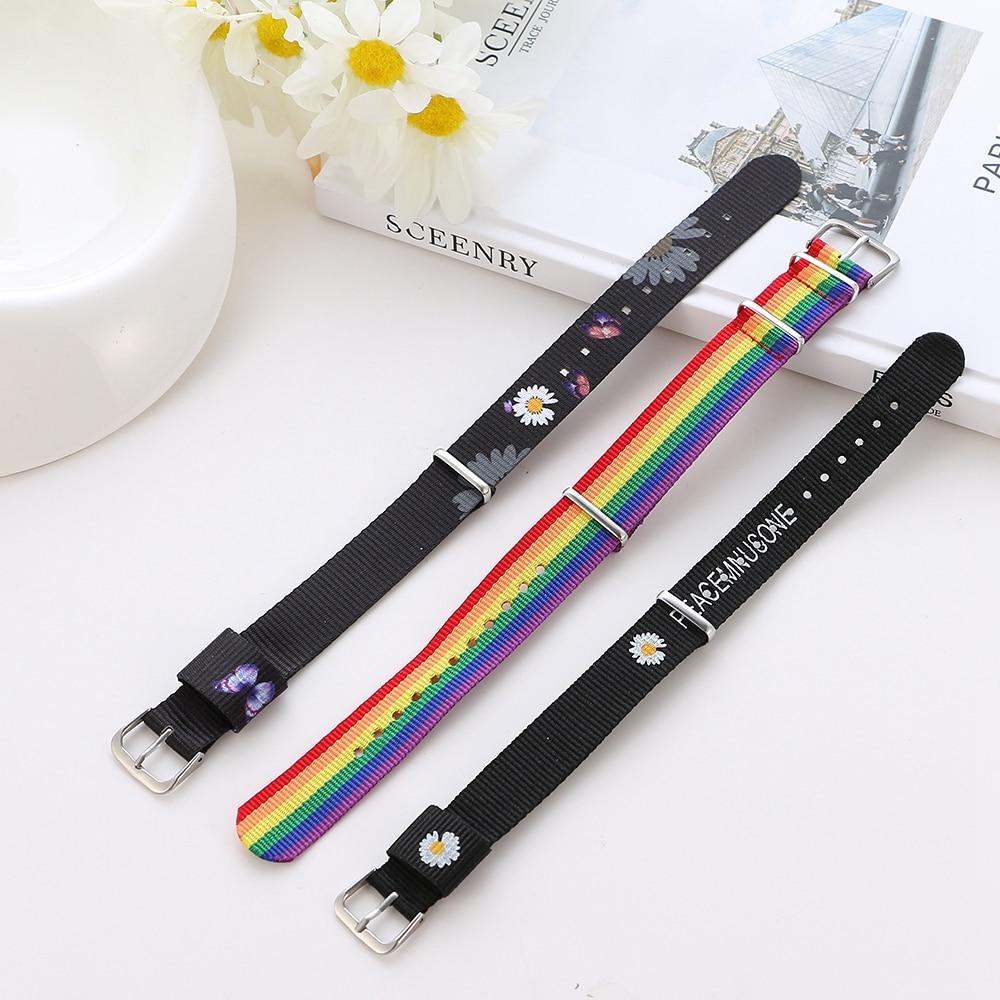 New Daisy Strap Bracelets For Girls Boys Women 'S Rainbow Wristband Bracelet Cotton Linen Adjustable Couple Jewelry Gifts
