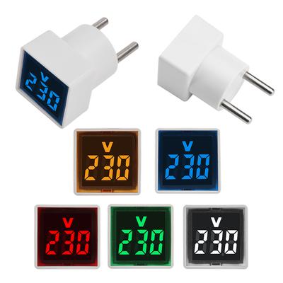 Светодиодный цифровой вольтметр переменного тока AC 220V 50~500V, индикатор, светодиодная лампа, квадратный прибор для измерения напряжения, сигнальный свет, штепсель EU