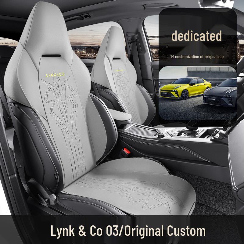 Lynk&Co 03 Suede Saddle Pad: Half-Wrapped Car Seat Cushion Cover