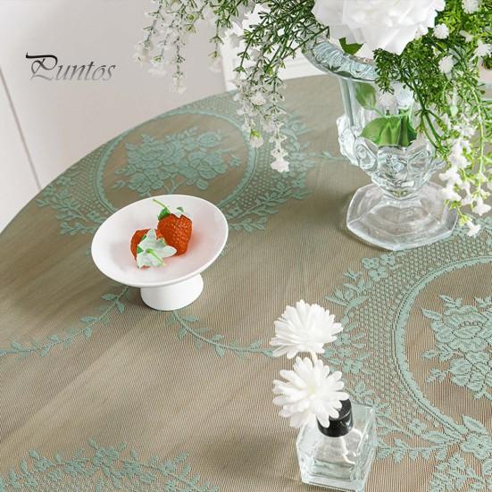 Retro Table Cloth See-through Hollow Out Lace Romantic Style Round Shape Ruffle Floral Embroidery Table Protection Banquets Party Decoration