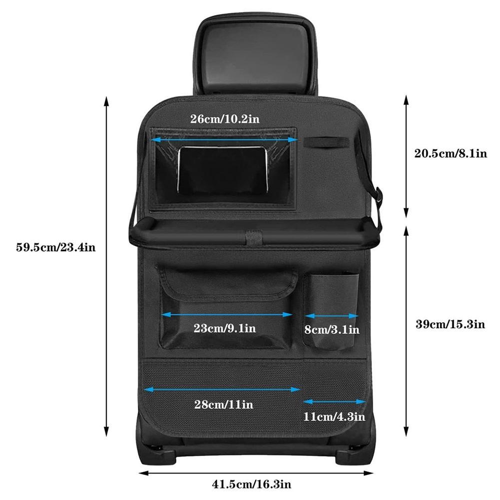 Органайзер на спинку автомобильного сиденья со складной подставкой для стола, сумка для хранения с несколькими карманами