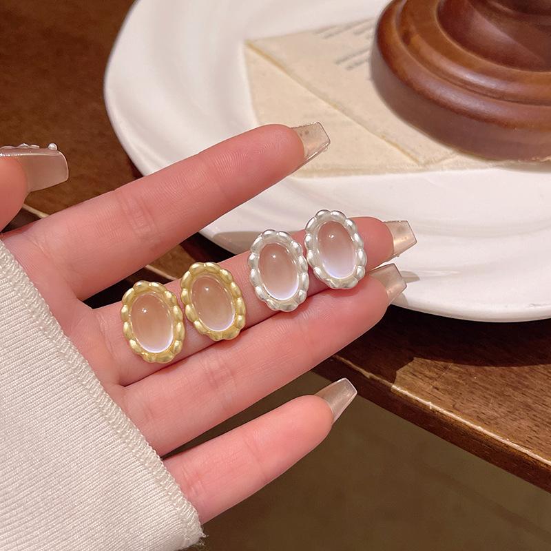 Элегантные французские овальные серьги «кошачий глаз» — модная одежда класса люкс для законодателей моды