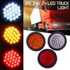 2PCS 24 LED 10-30V Car Rear Tail Light Brake Stop Marker Light Indicator Truck Trailer Round Reflector Signal Lamps for Car RV