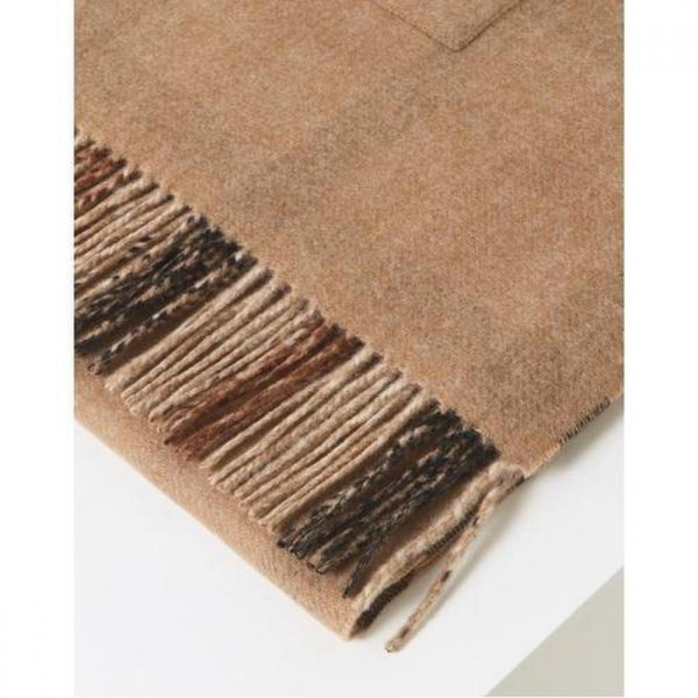 Daks Cashmere 100 Brown Check Reversible Shawl Scarf Dbmu5f833w2