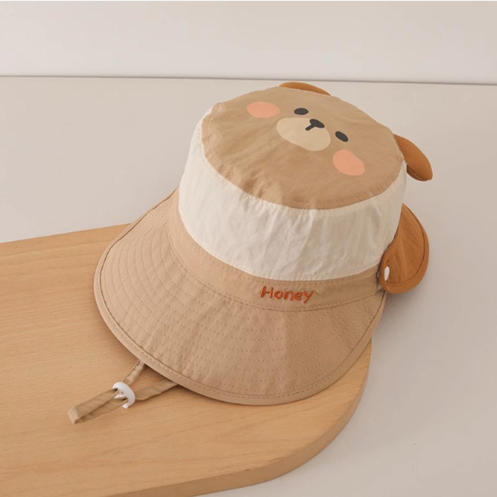 Хлопковая детская шляпа от солнца Мультяшная шляпа-ведро с кроликом Милая кепка с козырьком Детская