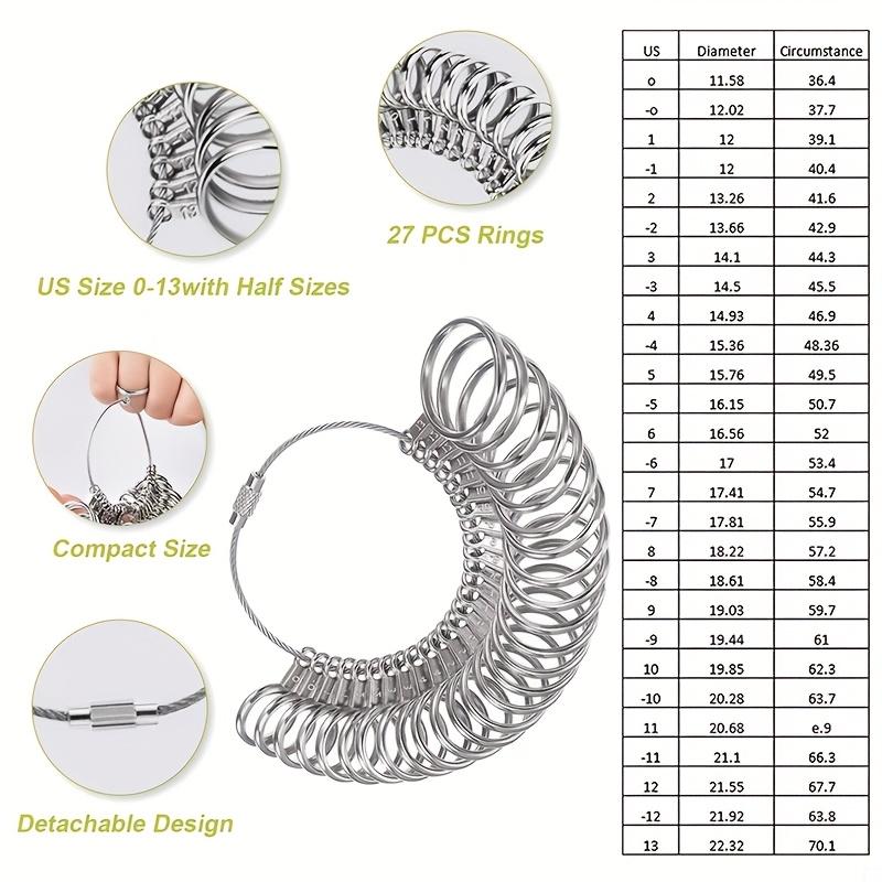 Набор из 3 шт. стальных мандрелей для определения размера кольца с измерительным инструментом для изготовления ювелирных изделий - Идеальный подарок для энтузиастов и начинающих DIY