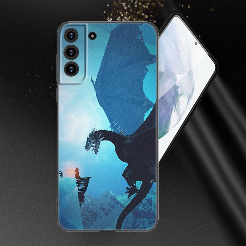 Дракон Мать Престолов Черный силиконовый чехол для телефона Samsung Galaxy S23 S21 S20 FE S24 S22 Ultra S10E S10 S9 S8 Plus