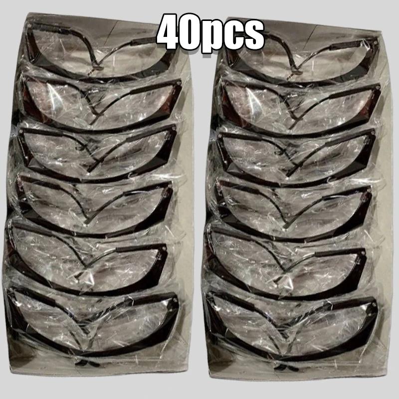 40PCS Splash-Resistant Safety Goggles High-Definition Work Goggles For Laboratory Use Windproof And Dustproof Cycling Gear