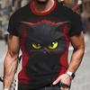 Summer Men's T Shirt Short Sleeve Animal Print Casual O-Neck Oversized Pullover Fashion Streetwear Male Clothing Cat T-Shirts