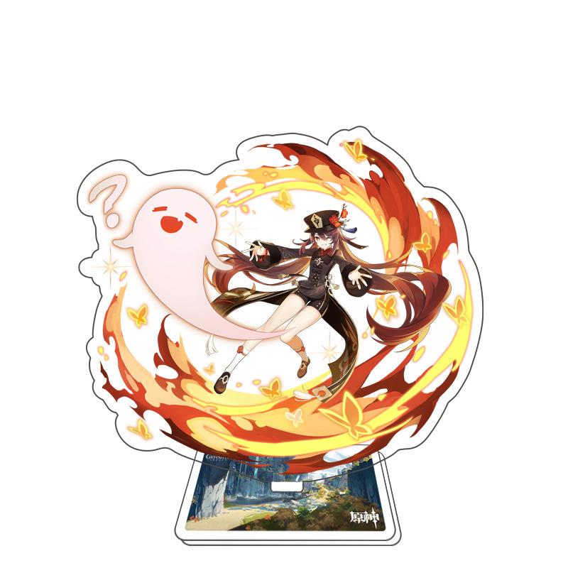 Игра Genshin Impact Стенд для фигурки Модель Игрушка 15 см Кэцин Шэнь Хэ Аратаки Итто Акриловая пластина с фигуркой Настольное украшение Подарок