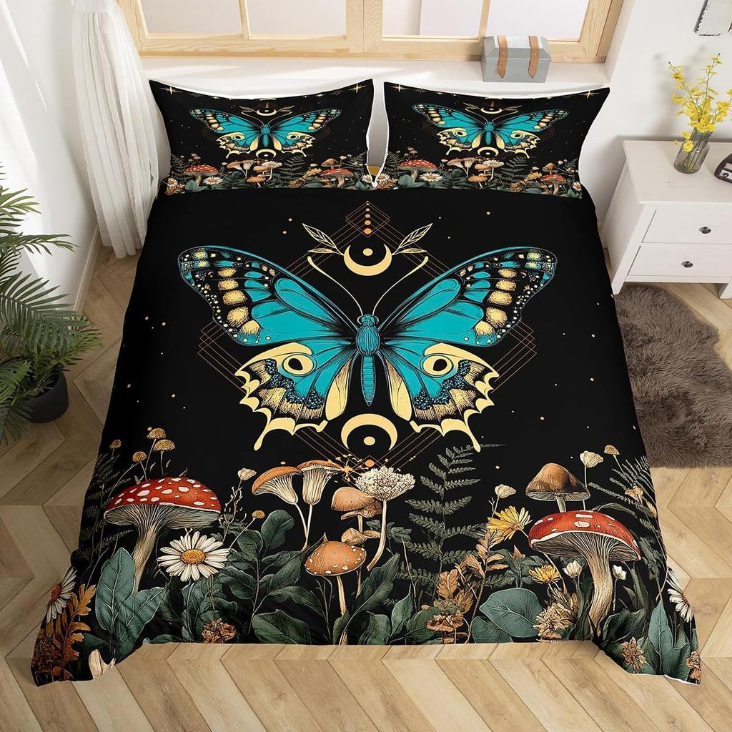 Comforter Boho Butterfly Twin Kingstar Moon Starry Sky Galaxy Bedding Set For Boy Girlcute Mushroom Daisy Flower