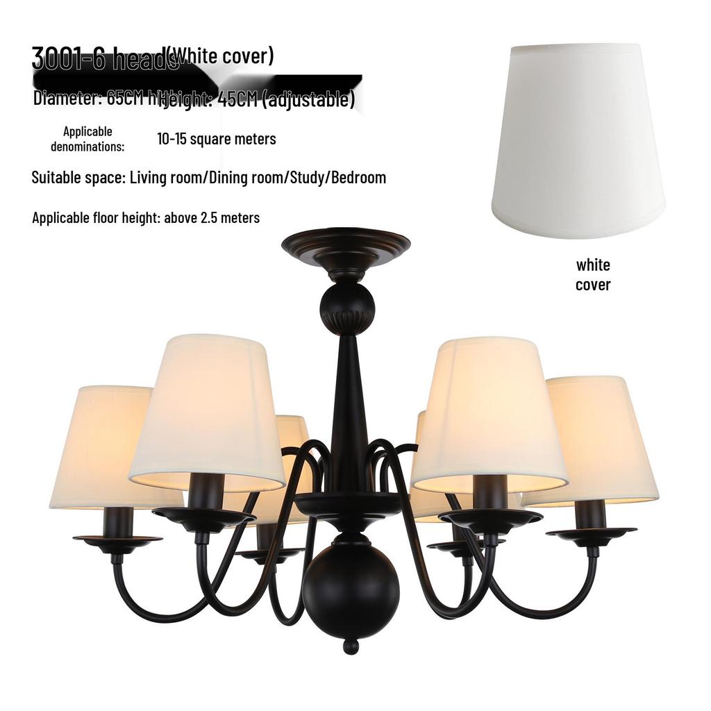 Черная ретро кованая люстра для гостиной, столовой или спальни