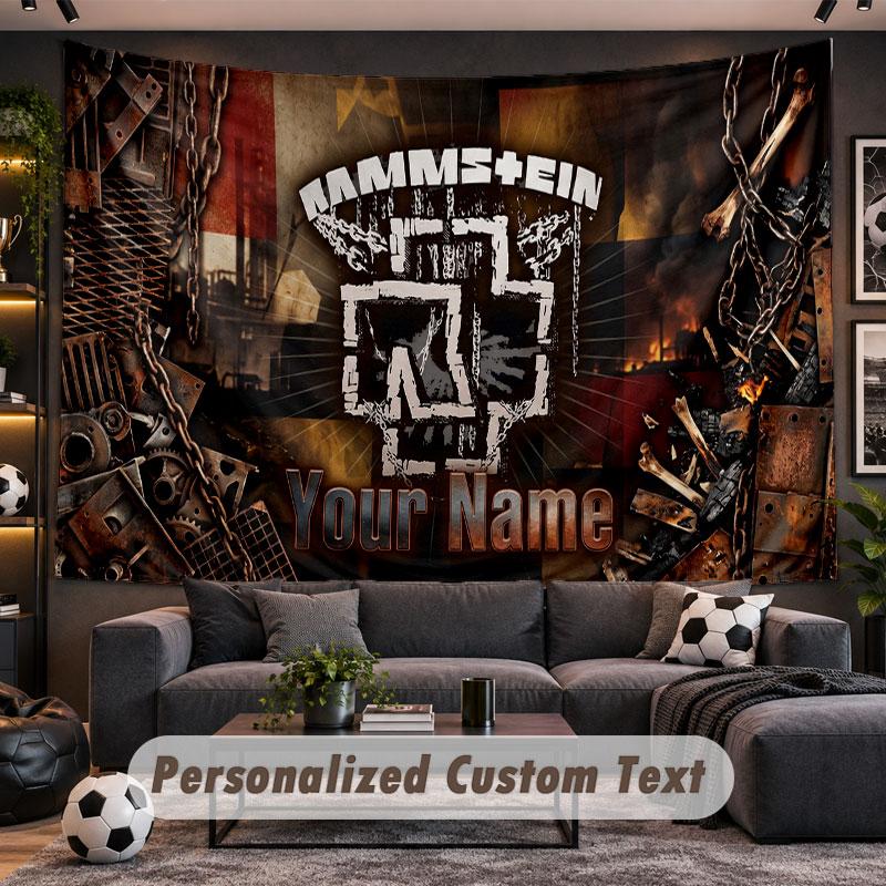 Wall Hanging Tapestry Custom NameRammstein Pattern Personalized Printed Fabric Wall Decor