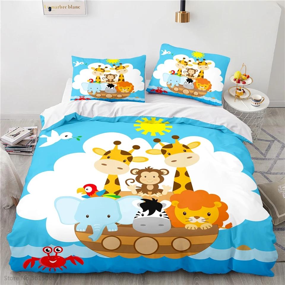 Cartoon 3d King Rabbit Printed Bedding Set Bed Linen Children Bedclothes Duvet Cover Sets Pillowcase Twin Full Queen King Size