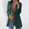 Women Suit Coat Lapel Long Sleeve Open Front Suit Jacket with Pockets Slim Fit Solid Color Business Office Lady Outwear