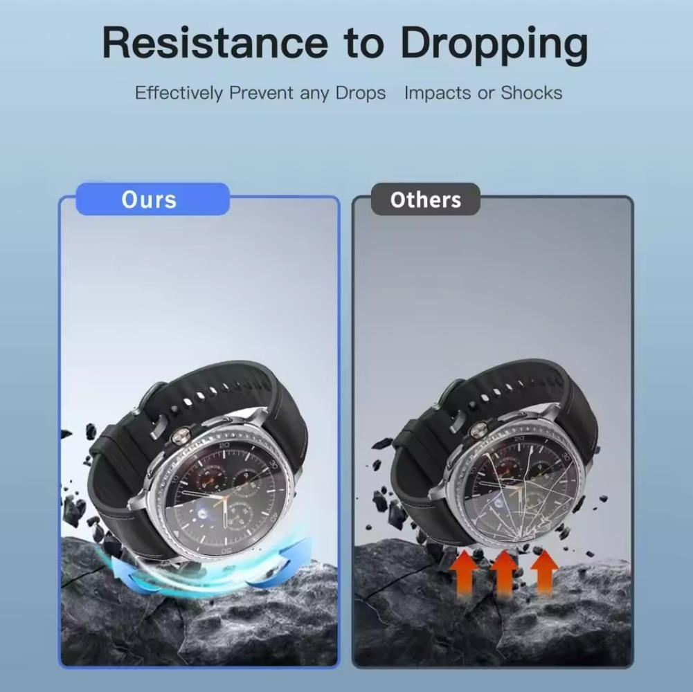 Закаленное стекло для Samsung Galaxy Watch 8 44 мм 40 мм/Ultra 47 мм/7 6 5pro HD Пленка Защита экрана Бампер для Watch 8 classic 46 мм