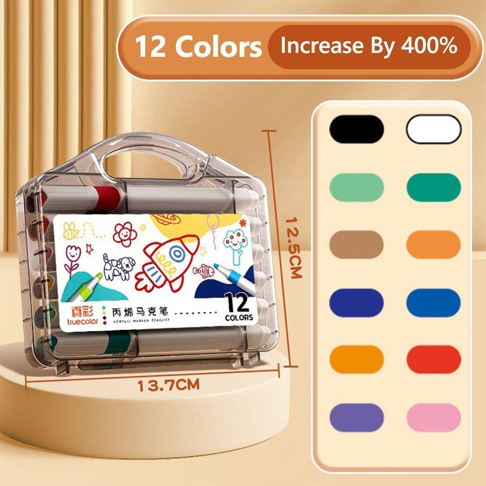 12-60 Colors Stackable Color Watercolor Pen Washable Art Painting Markers  School Office