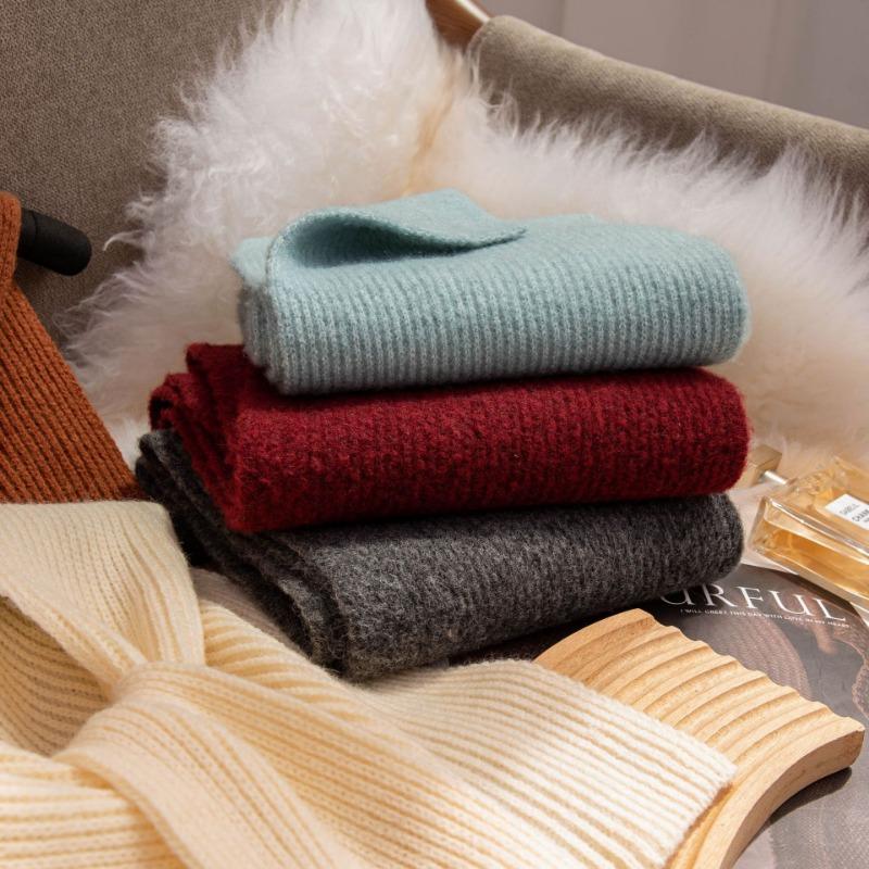 Korean Style Classic Woolen Scarf Solid Knitted Woman Men Scarves Autumn Winter Soft Warm Neck Wraps Couples Muffler Male Female